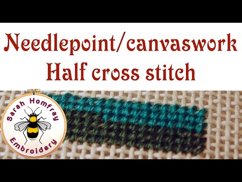 Download Half Cross Stitch On Double Thread Needlepoint Canvas - Cross Stitch Patterns
