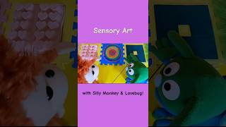 Sensory Art with Silly Monkey & Lovebug ❤️ #kidsart #sensoryplay #alanabanana #lovebugandme #puppet