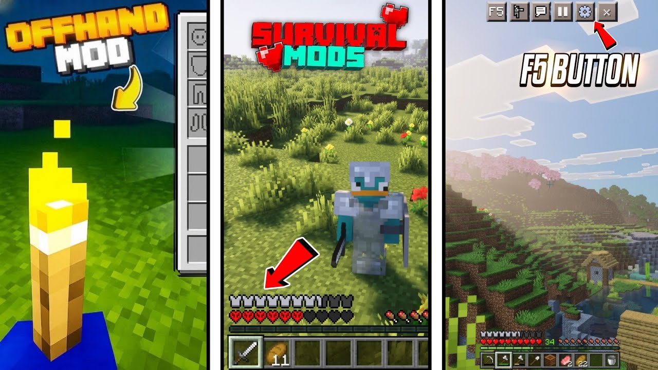 TOP 3 MOST EPIC SURVIVAL MODS FOR MINECRAFT PE 1.21+💥| Best Survival ...