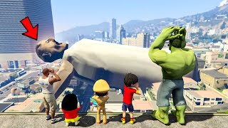 SHINCHAN FOUND BIGGEST EVER GRANNY WITH LITTLE SINGHAM CHHOTA BHEEM KICKO SHIVA IN GTA 5