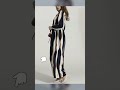 Elegant Striped Maxi Dress with Belt and Button Front: A-Line Style#maxidress
