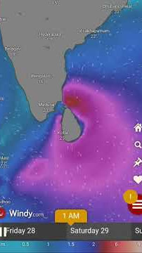 Waves Forecast of CYCLONE DITWAH for the next 4 days from 27th Nov @5.00pm IST - Windy.com