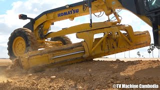 Motor Grader Komatsu GD655 Big Road Grading Skilled, Road Roller Motor Grader Build Road