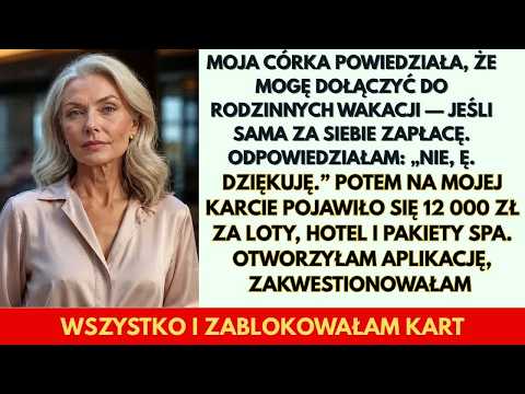 Moja córka powiedziała, że mogę pojechać z nimi na wakacje — jeśli zapłacę. Odpowiedziałam： „Nie, d…