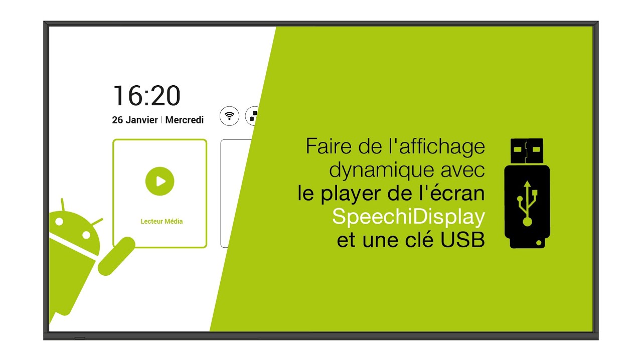 L'affichage dynamique avec le player intégré de l'écran SpeechiDisplay