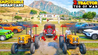 GTA 5: Indian Cars Vs 2 Tractors 🔥 MUD TUG OF WAR 💪 POWER TEST! GTA 5 MODS!