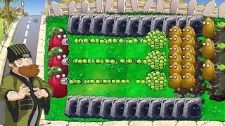 Explode-o-nut vs Gatling Pea vs All Zombies - Plants vs Zombies Battlez Pak