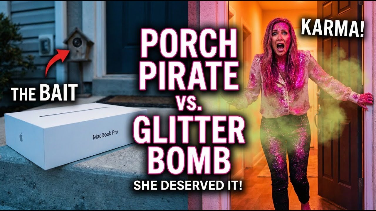 My PORCH PIRATE Neighbor Stole My MacBook. Her GLITTER BOMB Karma Was Epic.