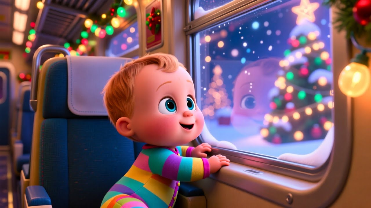 Xmas Train Story Ride 🚂🎄 Fun Toddler Song | Learn Numbers, Colors, and Holiday Adventure