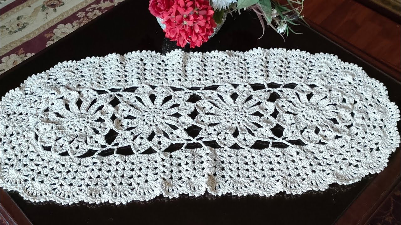 oval doily crochet مفرش كروشيه