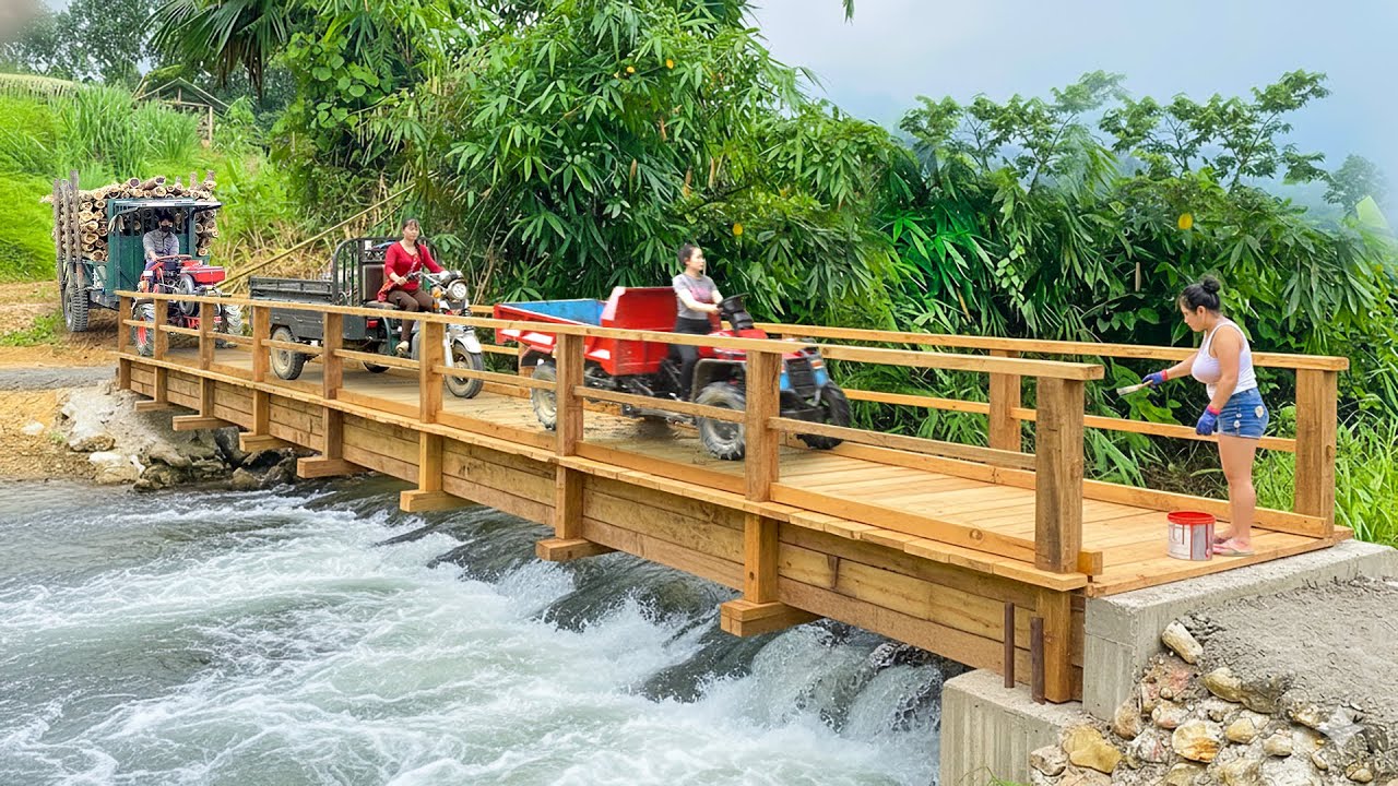 TIMELAPSE - The Kind Single Mother Built Many Bridges Over Difficult Roads for Villagers to Travel