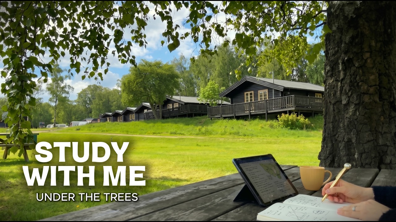 4-Hour Study With Me | Under the Trees 🌿| Quiet Nature Sounds | Pomodoro 50/10 | No Music