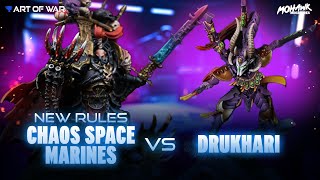 NEW Chaos Space Marines vs  Drukhari Battle Report Warhammer 40k 10th Edition