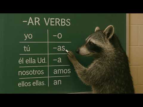 -ar verbs in Spanish ¿Que hace el mapache