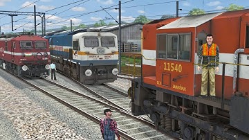 Three Trains on Same Track DUE to Signal and Track Fault :-: EMERGENCY STOPS | Train Simulator