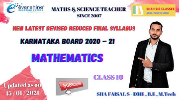 Class 10 Mathematics revised reduced syllabus 2020 -  21 | Karnataka State Board | SSLC | New Update