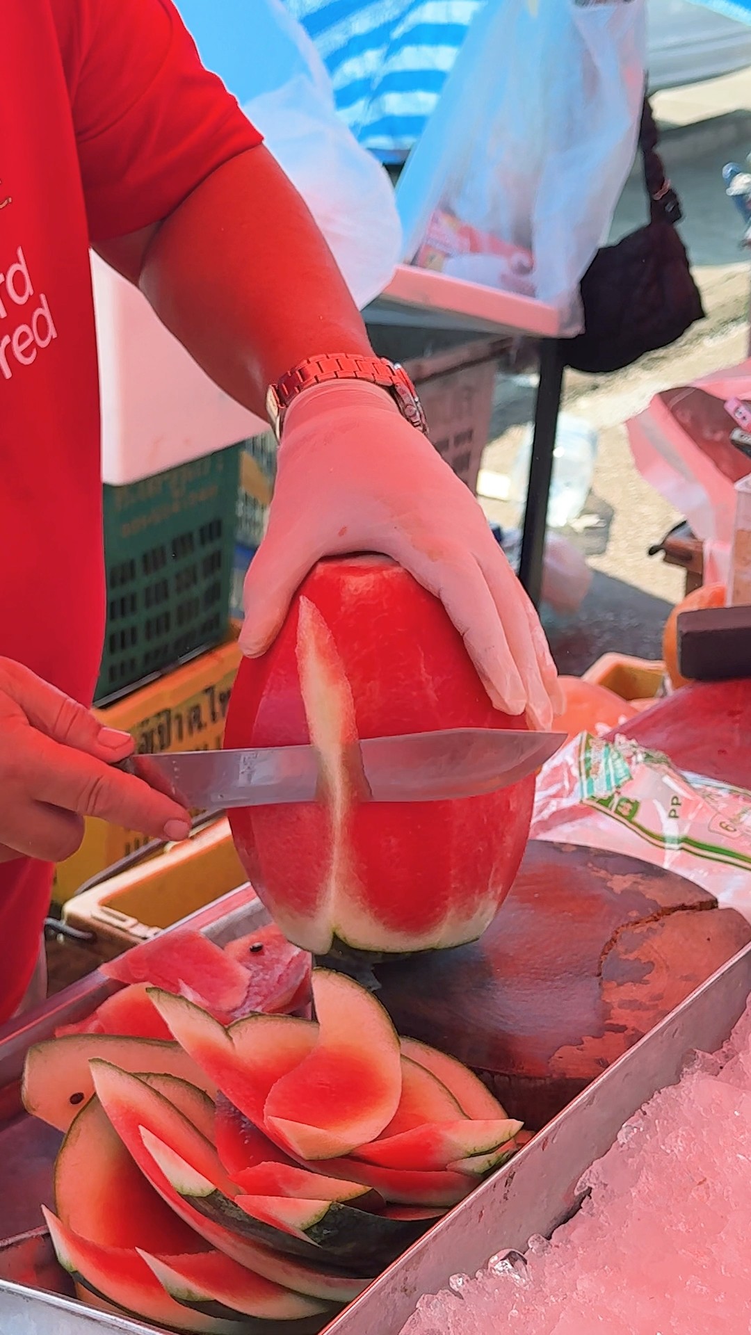 Amazing! Only $1 Fresh Watermelon - Fruit Cutting Skills