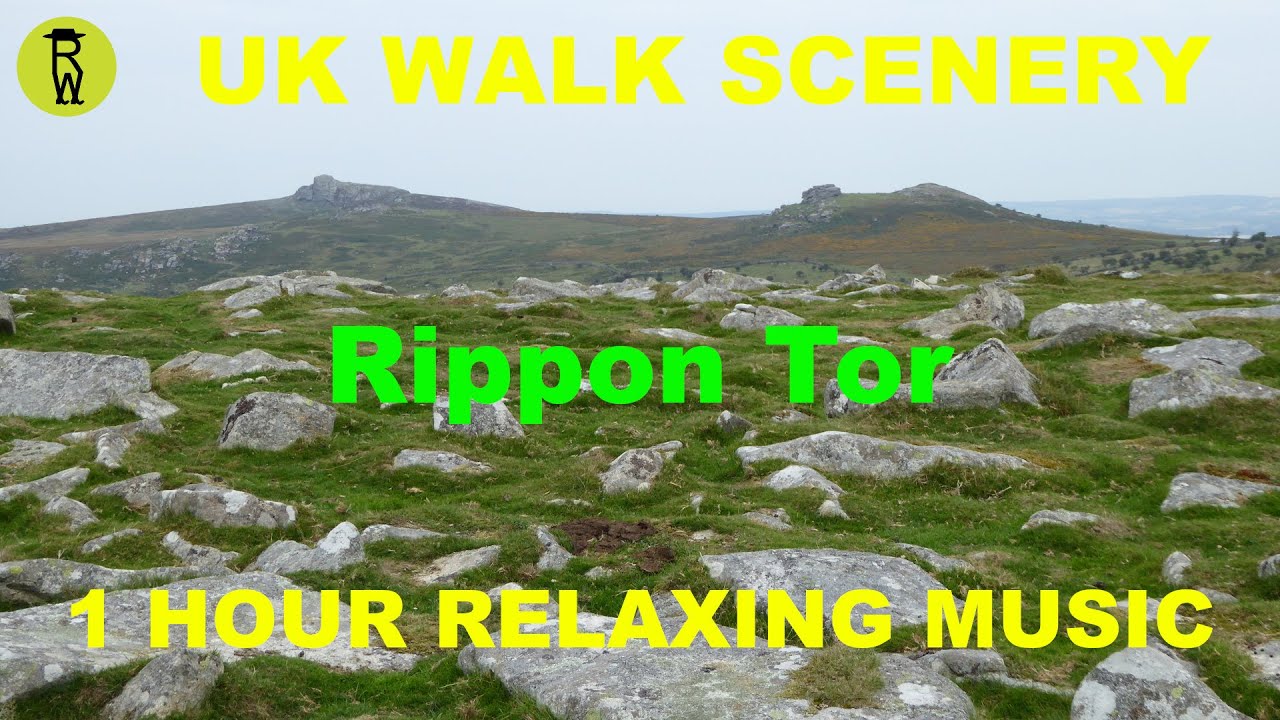 Rippon Tor Walk Scenery, 1 Hour Relaxing Music Ambient Background Nature Video
