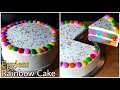 Easy Rainbow Cake | Eggless Cake Without Oven |  Rainbow Cake Without Butter, Condensed milk, Curd