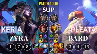 DRX Keria Zyra vs DRX Pleata Bard Sup - KR Patch 10.16