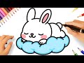 HOW TO DRAW A CUTE BUNNY SLEEPING EASY ????????