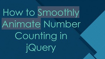 How to Smoothly Animate Number Counting in jQuery