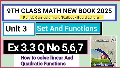 9Th Class Math New Book 2025 Ex 3.3 Q No 5 _7| PCTB| Learning Math With Mr Khawar
