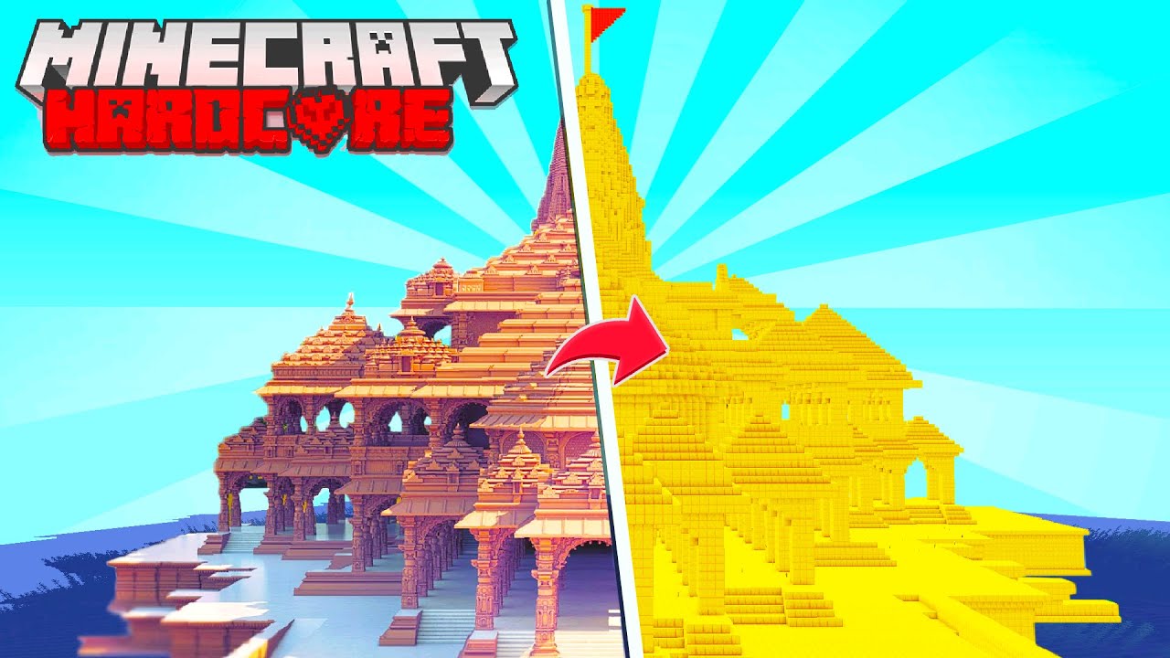 I Built RAM MANDIR in Minecraft Hardcore | (Hindi)
