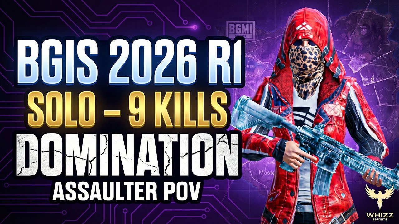 SOLO 9 FINISHES 🎯| TEAM 20 KILLS DINNER 🐓| BGIS 2026 ROUND 1 | WHIZZ ...