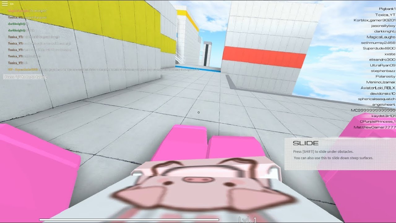 [로블록스(Roblox)] 1인칭 달리기 점프에요!! 배때지에 꿀꿀이가 보여요!! 뛰어 피그야!!(Runners' Path ...