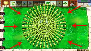 Plants vs Zombies Hack  1 Threepeater Vs Gargantuar Vs 99 Zombies