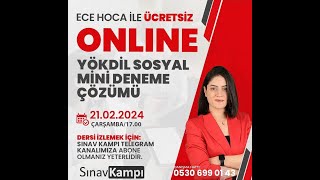 Yökdi̇l Sosyal Mi̇ni̇ Denemei Ece Hoca