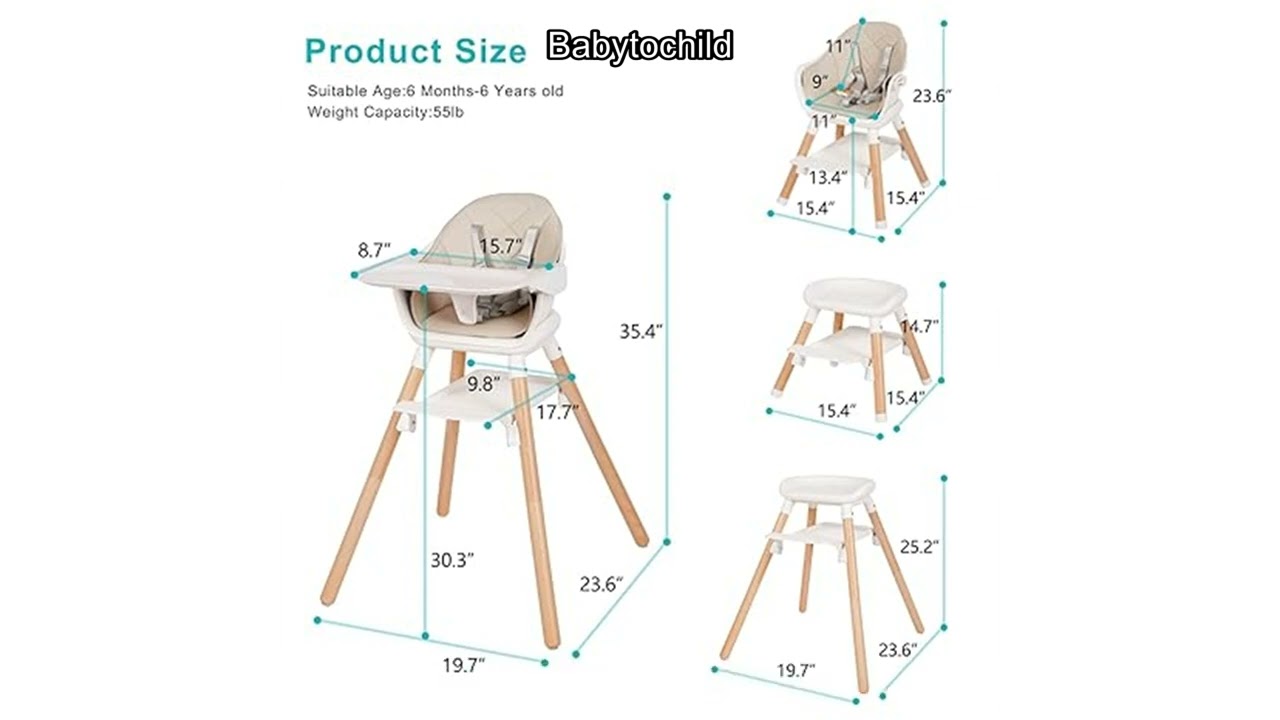 Обзор детского стульчика для кормления Komcot 6-в-1: безопасный и универсальный выбор для растущи...