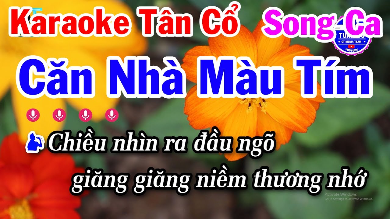 Karaoke Tân Cổ Căn Nhà Màu Tím Song Ca Beat Hay Dễ Hát | Anh Tuấn Cò Tân Cổ