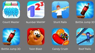 Bottle Jump 3D, Number Master, Candy Crush, Count Master, Roof Rails, Stunt Rails Toon Blast... screenshot 4