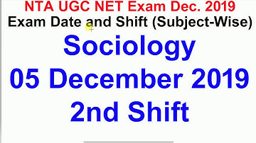 Subject Wise Exam Date and Shift of NTA UGC NET Exam Dec 2019