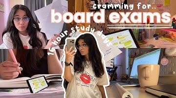 CRAMMING my way through BOARD EXAMS 🥲16 hour study days, after school routine & late night studying