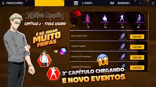 URGENTE!! 2° CAPÍTULO DO JUJUTSU KAISEN? SKIN DE GRAÇA AMANHÃ, EVENTOS 2026, TOP FRIFAS - FREE FIRE