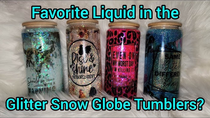 How to seal a snow globe tumbler with UV Resin FULL TUTORIAL with glitter  bottom and sticker 