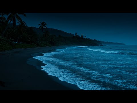 Night by the Serene Sea | Soft Wave Sounds for Healing Sleep and Mental Clarity 10 Hours