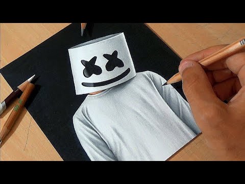 How to draw Marshmello with Pencil Sketch | Sketching Video | Learn to Draw🔥🔥  - YouTube