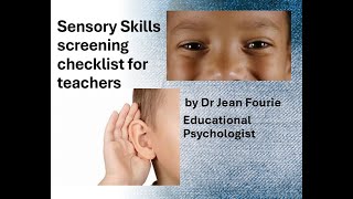 Sensory Skills Screening Checklist for Teachers