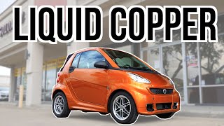 Smart Car: Gloss Liquid Copper Vinyl Wrap
