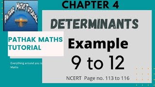NCERT Class +2 Maths Chapter 4(Determinants) Example 9 to 12
