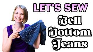 How to Sew Bell Bottom Jeans - Beginner Sewing Tutorial with Leah Day