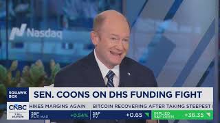Senator Coons Joins "Squawk Box" on CNBC