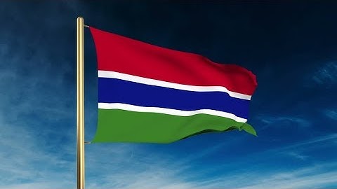 4K Gambia flag slider style. Waving in the wind with cloud background animation Stock video