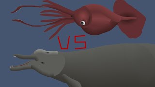 Colossal squid VS Bairds beak whale (sticknodes pro)