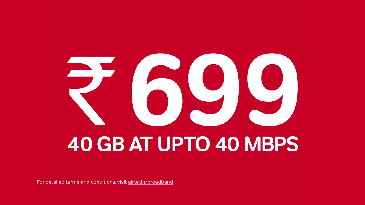 Airtel V-Fiber | Superfast Broadband at Rs. 699