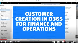 Customer Creation In D365 For Finance And Operations